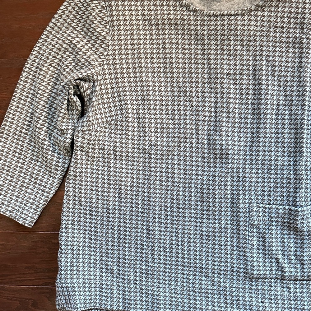Blue Houndstooth Patterned Top - Picture 4 of 4